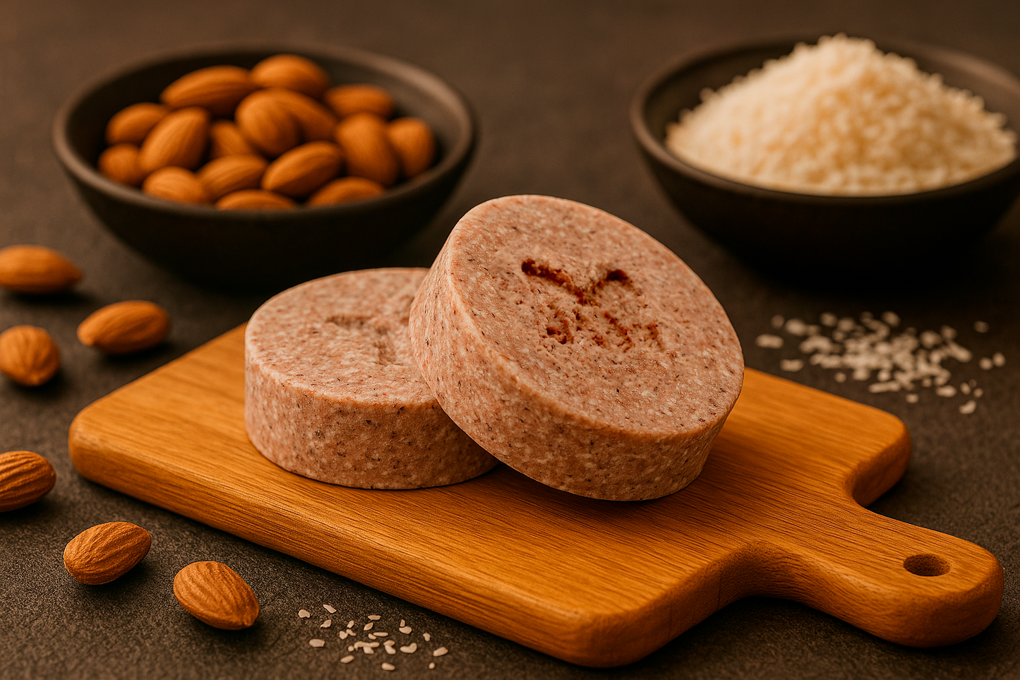 Shampoo Sólido Miiel de Coco y Almendra con ingredientes
